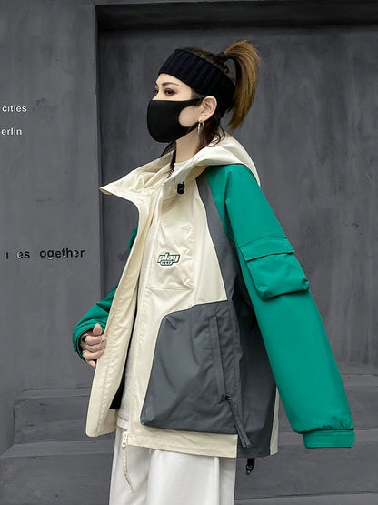 M's trendy street brand outdoor sports jackets for women spring and autumn new mountaineering clothing couples style work jackets