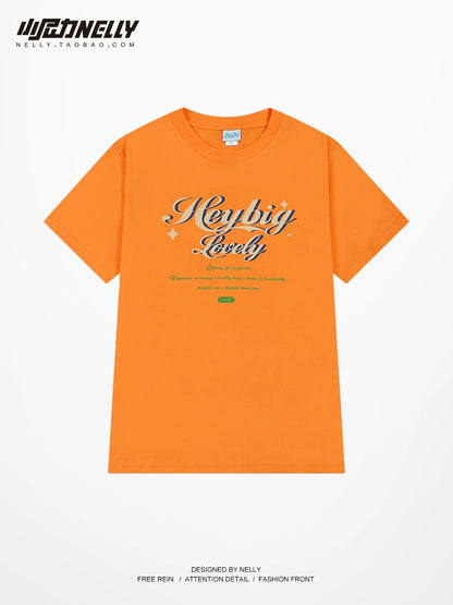 2024 new summer short-sleeved T-shirt for men and women, trendy loose Hong Kong style half-sleeved trendy brand boys pure cotton T-shirt bf