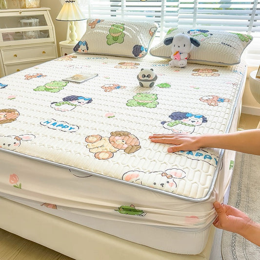 Ice silk latex cool mat three-piece set bed sheet summer bedspread single piece children baby air conditioning mat cool pad washable