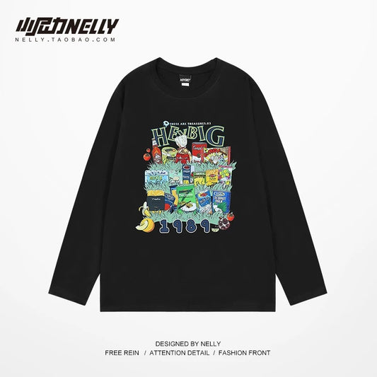 American cartoon cat print round neck short sleeve men and women summer 2025 couple pure cotton t-shirt half sleeve bottoming shirt trend
