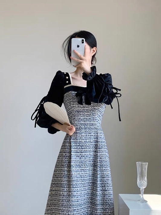 Autumn women's clothing 2023 new French style light and sophisticated style socialite royal sister's waist-slimming temperament slimming western style early autumn dress