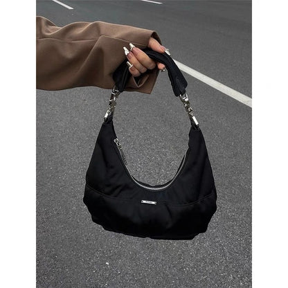 Bag women's summer 2023 new style this year's popular small bag high-quality retro black dark cloud nylon portable armpit bag
