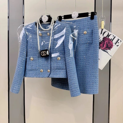 Fengyi high-end small fragrance suit female 2023 autumn and winter new fashion temperament thin and age-reducing two-piece suit