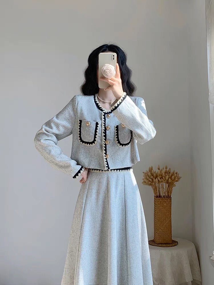 Autumn clothing for women 2023 new style French slim fit with a complete set of dresses and two-piece suit
