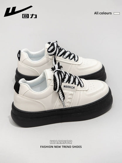 Huili Maisui white shoes for women 2024 new thick-soled heightening spring casual shoes for students versatile sports board shoes