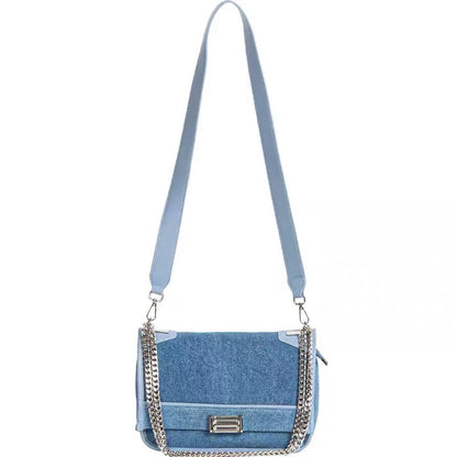 Denim Messenger Bag Ladies Bag Large Capacity Canvas 2023 New Fashion Versatile Casual High Sense Chain Underarm Bag