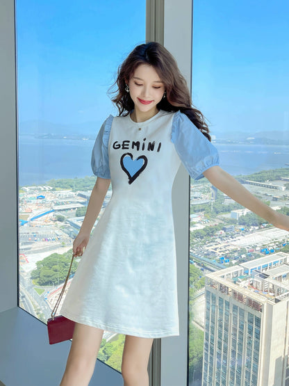 White dress summer 2024 new style women's small casual niche design summer skirt summer women's clothing