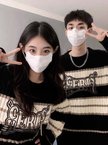 Different couple sweaters autumn and winter 2023 new trendy early autumn and winter high-end lazy style bottoming shirt (S0218)