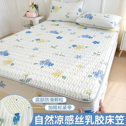 Ice silk latex cool mat three-piece set bed sheet summer bedspread single piece children baby air conditioning mat cool pad washable