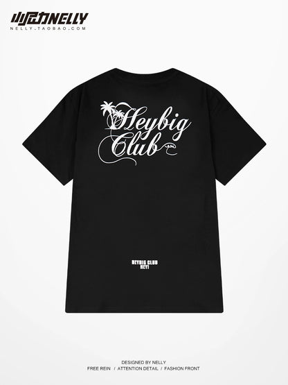 American letter print round neck short-sleeved T-shirt for men and women 2024 new trend summer casual all-match loose tops