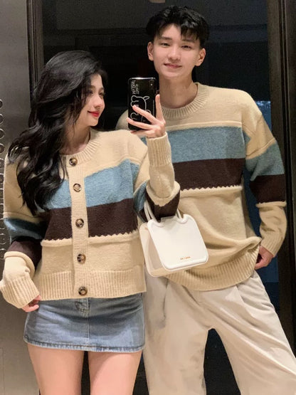 Couple wear autumn and winter 2023 new ins super hot sweater for men and women Korean version loose French sweater jacket trendy brand
