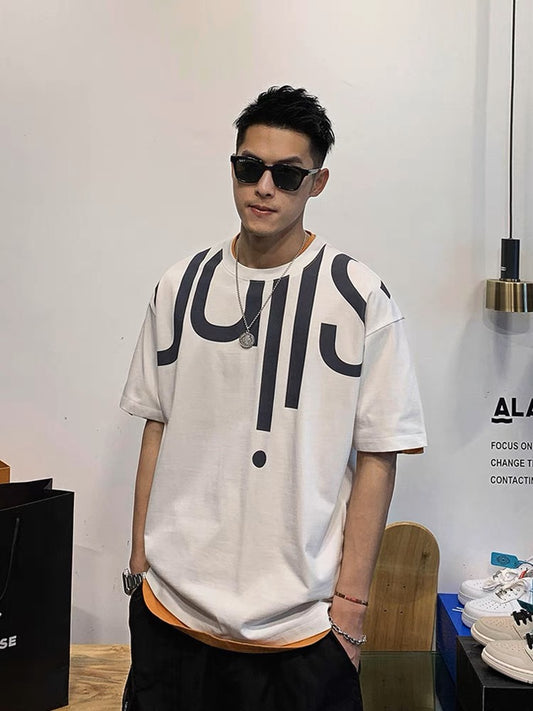 Xu Tailang handsome printed short-sleeved T-shirt men's summer 2023 new youth trendy brand American casual handsome gas shirt