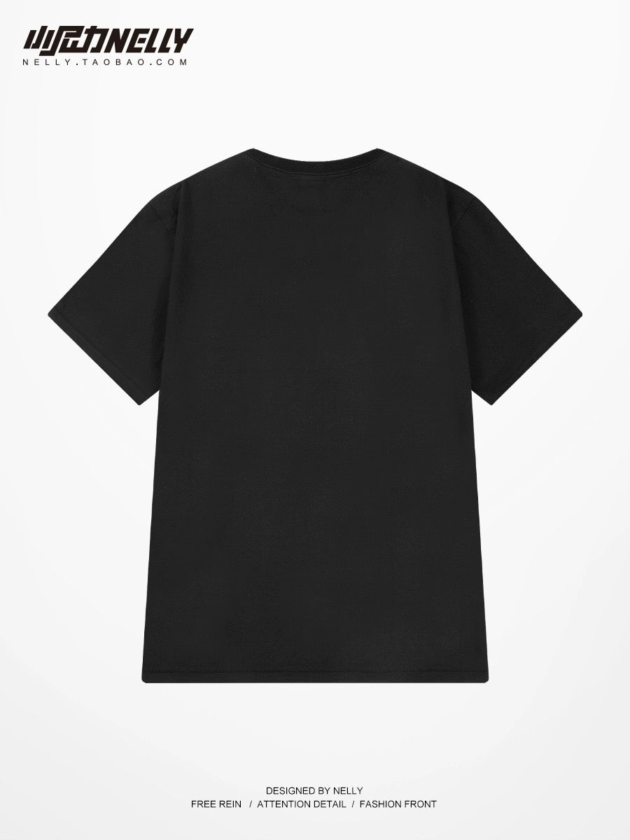ins retro heavyweight short-sleeved T-shirt men's summer American hiphop trendy brand handsome oversize retro half-sleeve