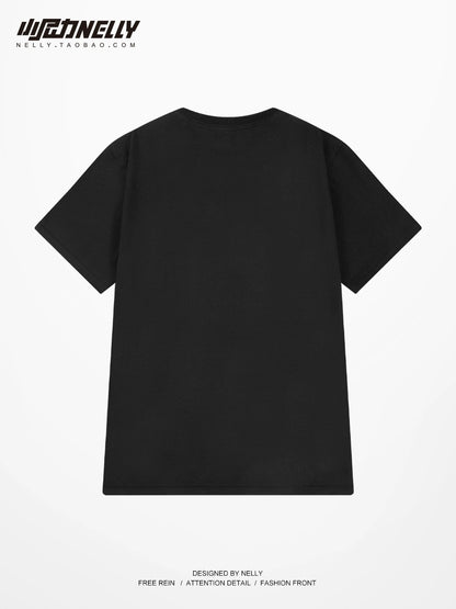ins retro heavyweight short-sleeved T-shirt men's summer American hiphop trendy brand handsome oversize retro half-sleeve