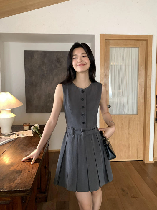 pusumede black halter dress female temperament loose large swing sleeveless off-shoulder French holiday style long dress