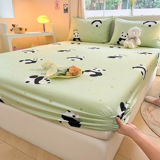 Cotton bed sheet single piece pure cotton bed cover dust cover summer children single mattress anti-slip protective cover three-piece set