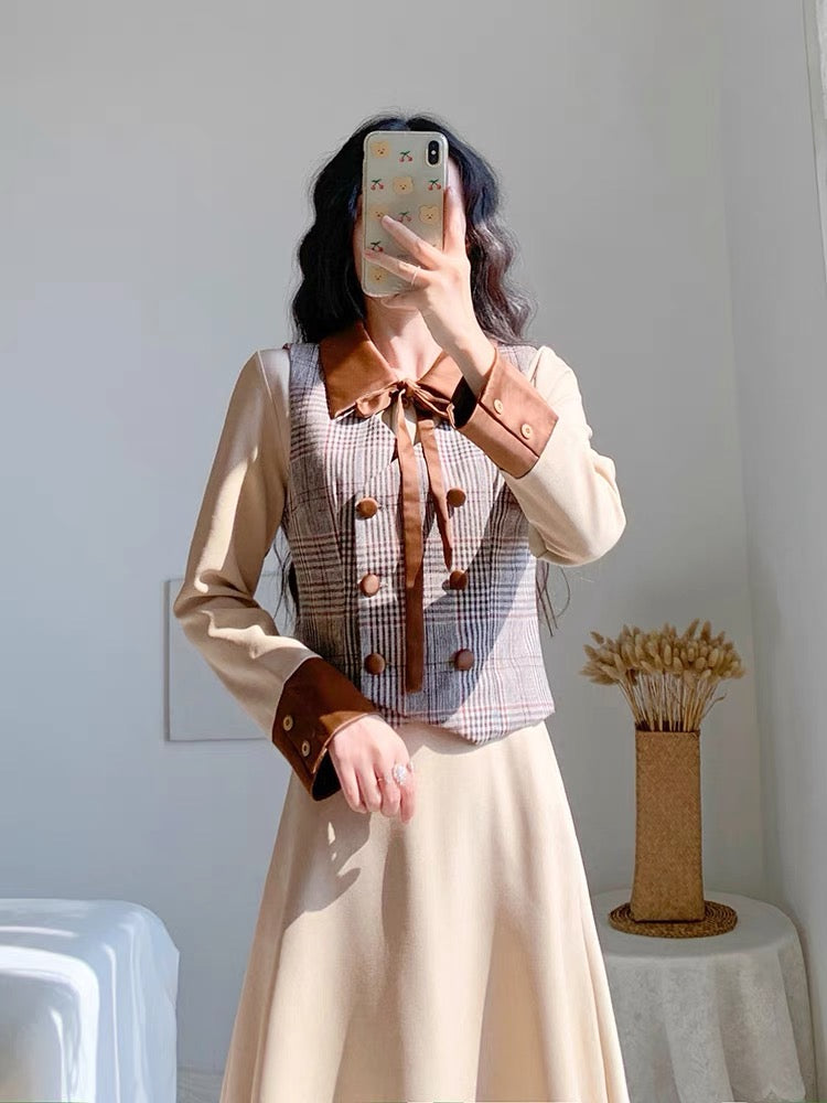 Autumn clothing 2023 new women's skirts high-end light luxury French retro style two-piece dress suit skirt
