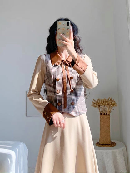 Autumn clothing 2023 new women's skirts high-end light luxury French retro style two-piece dress suit skirt