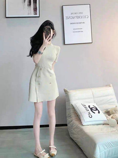 Xiaoxiangfeng dress women's 2023 summer new style high-end waist slimming fashionable versatile a-line skirt (B2712)
