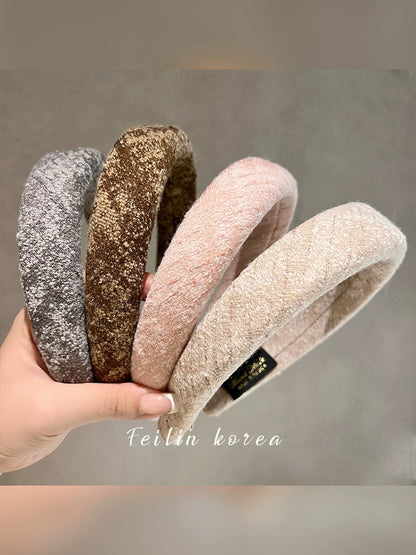 Small fragrant headband suitable for round faces, women's high-ceiling headband, hairpin headband, high-end, foreign and fashionable hair bundle