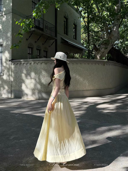 Iris Lumina — Milan Buyer Selection: Elegant One-Shoulder Tencel-Linen Maxi Dress (Summer Style)
