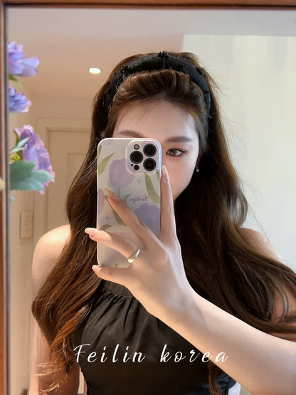 Black hair hoop headband for women 2023 new hairpin hair bundle high skull autumn and winter face wash hair French wide-brimmed headband