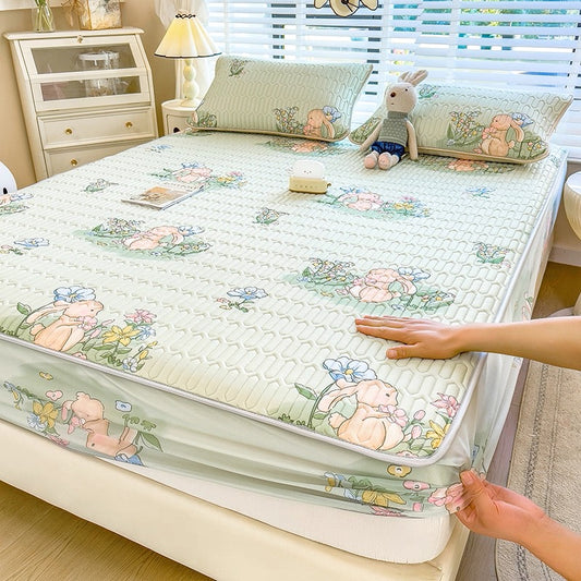 Ice silk latex cool mat three-piece set bed sheet summer bedspread single piece children baby air conditioning mat cool pad washable