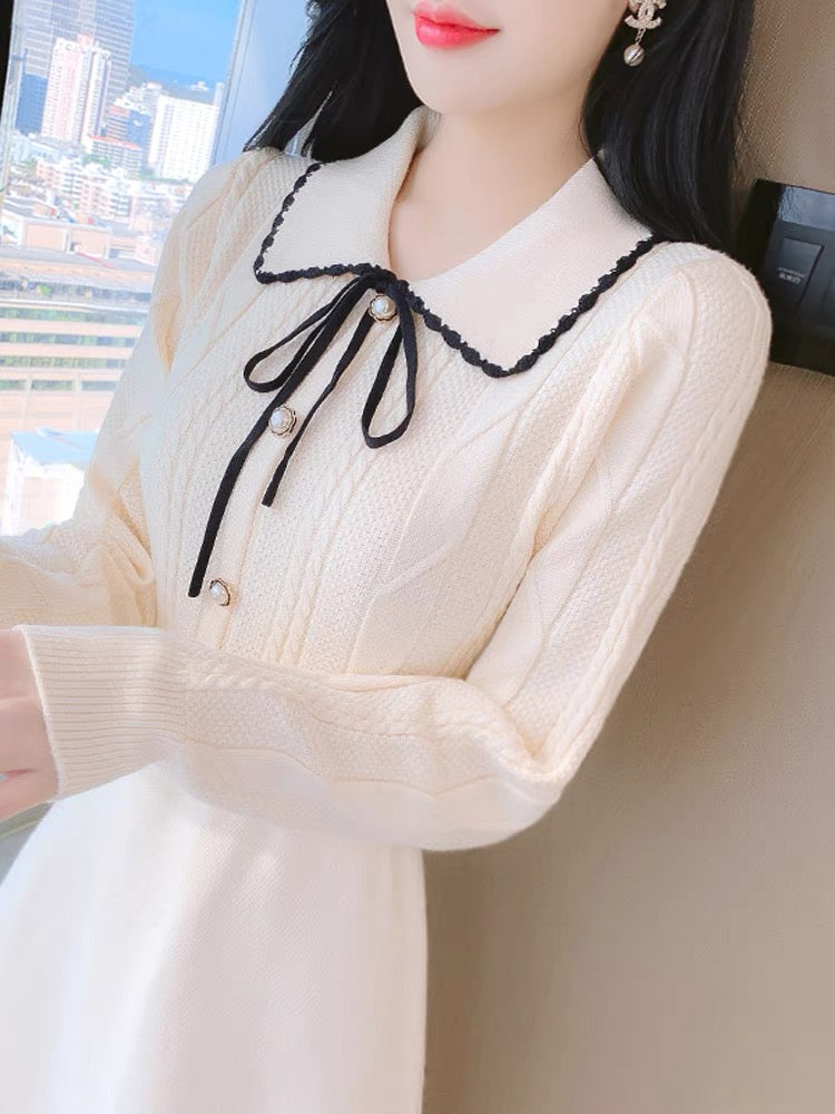 Xiaoxiangfeng knitted dress for women in autumn and winter 2023 new style small French style inner bottoming skirt (D4440)