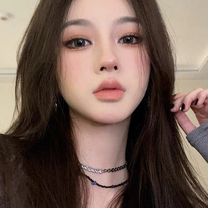YIcheon Sphinx fashion light luxury good with Korean niche chain splicing short clavicle chain C12