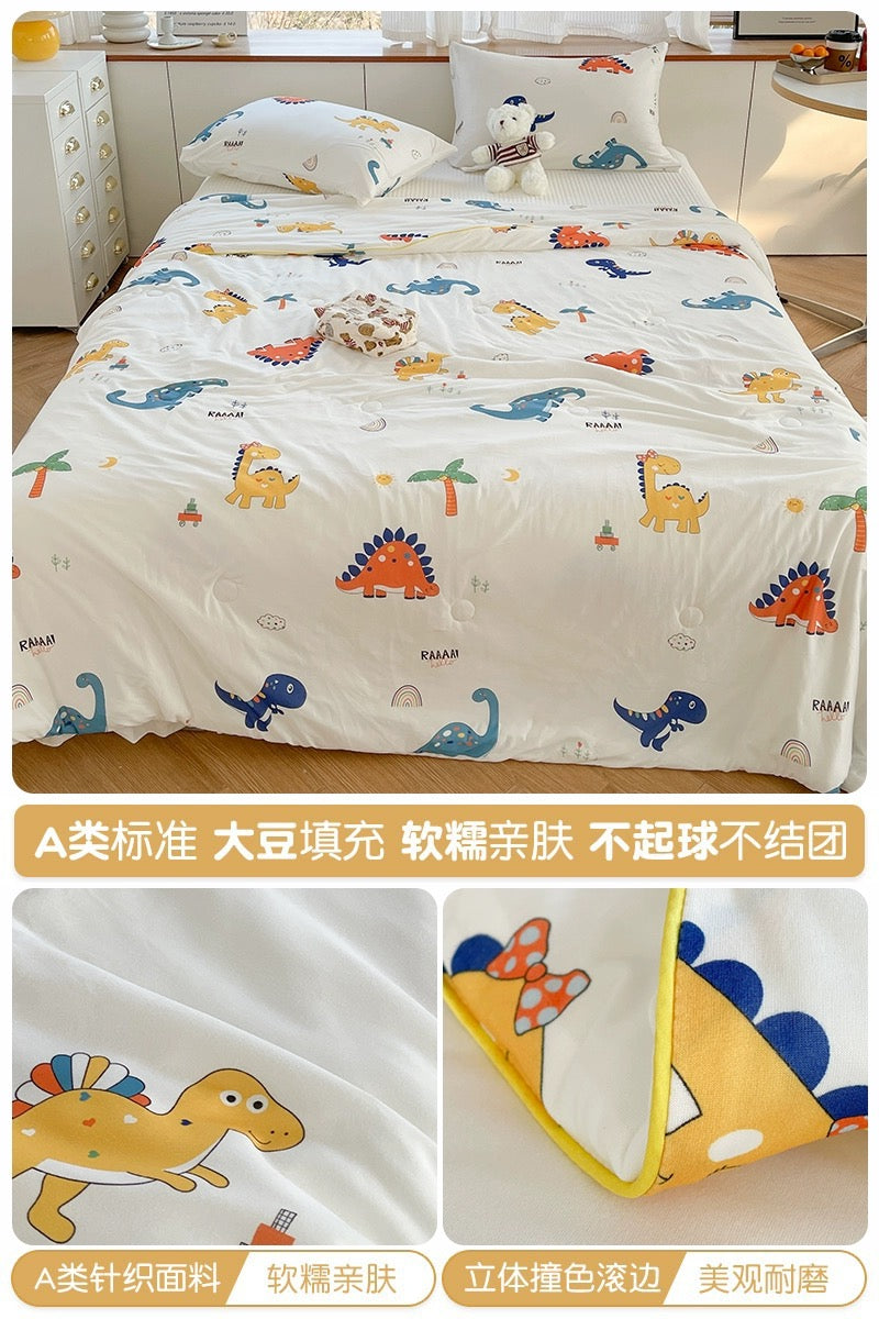 Class A soybean fiber knitted cotton summer cool quilt machine washable summer children's thin quilt spring and autumn summer air conditioning quilt