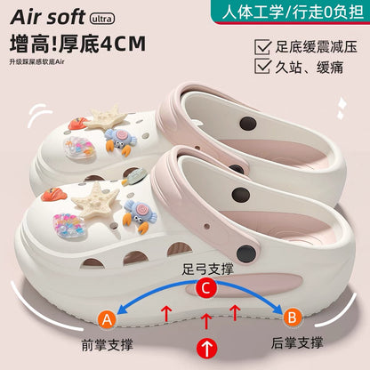 Women's Summer 2026 Platform Clogs – Non-Slip, Arch-Supporting, Suitable for Outdoor Wear with a "Cloud-Like" Cushioned Feel