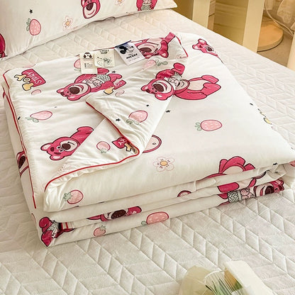 Class A soybean fiber knitted cotton summer cool quilt machine washable summer children's thin quilt spring and autumn summer air conditioning quilt