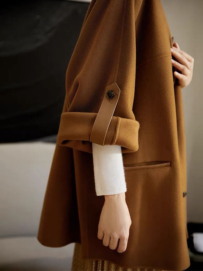 [DYG564459VG] Xiaohange L*V new winter style loose straight round neck woolen cashmere coat