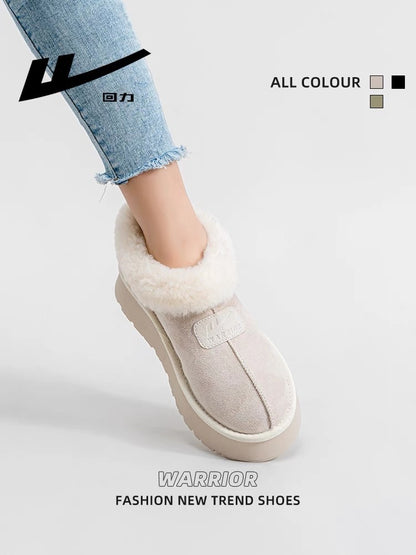 Pull back snow boots women's 2023 winter new thick-soled plus velvet thickened short tube fashion Northeast slip-on bread shoes