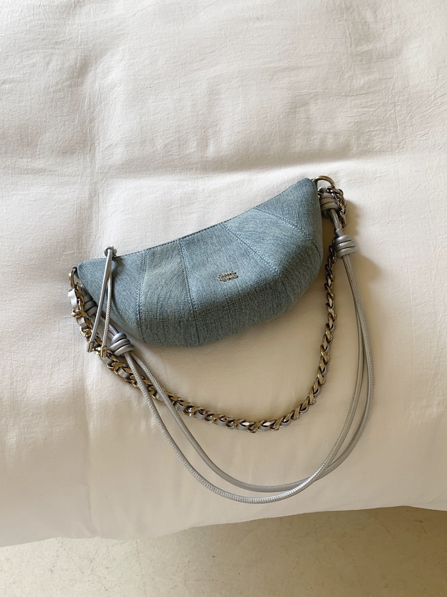 South Wind Chio2nd Zurich Street Corner Crescent Bag Original Niche Denim Blue Shoulder Messenger Bag Women's Croissant Bag