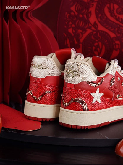 Kaalixto Snake Year Limited Edition Star Shoes National Trend Thick-soled Autumn and Winter New Men's and Women's Fashionable All-match Casual Sneakers