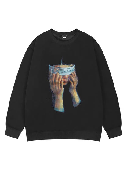 Round neck sweatshirt men's loose Korean style pullover Hong Kong style ins autumn and winter trendy brand casual versatile high street jacket