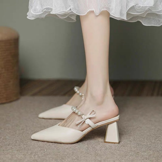 French style non-tiring sandals 2023 new summer fairy style Baotou sandals with skirt and strappy high heels
