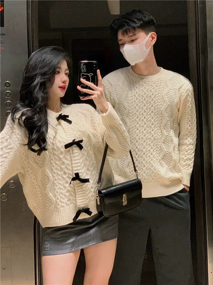 Couple wear autumn and winter 2023 new ins super hot sweater for men and women Korean version loose French sweater jacket trendy brand