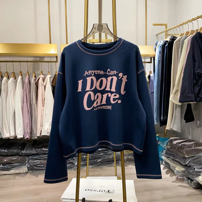[Real-life shot from Xiao Ai's shop] Loose-fitting, retro, American-style relaxed crew-neck sweatshirt.
