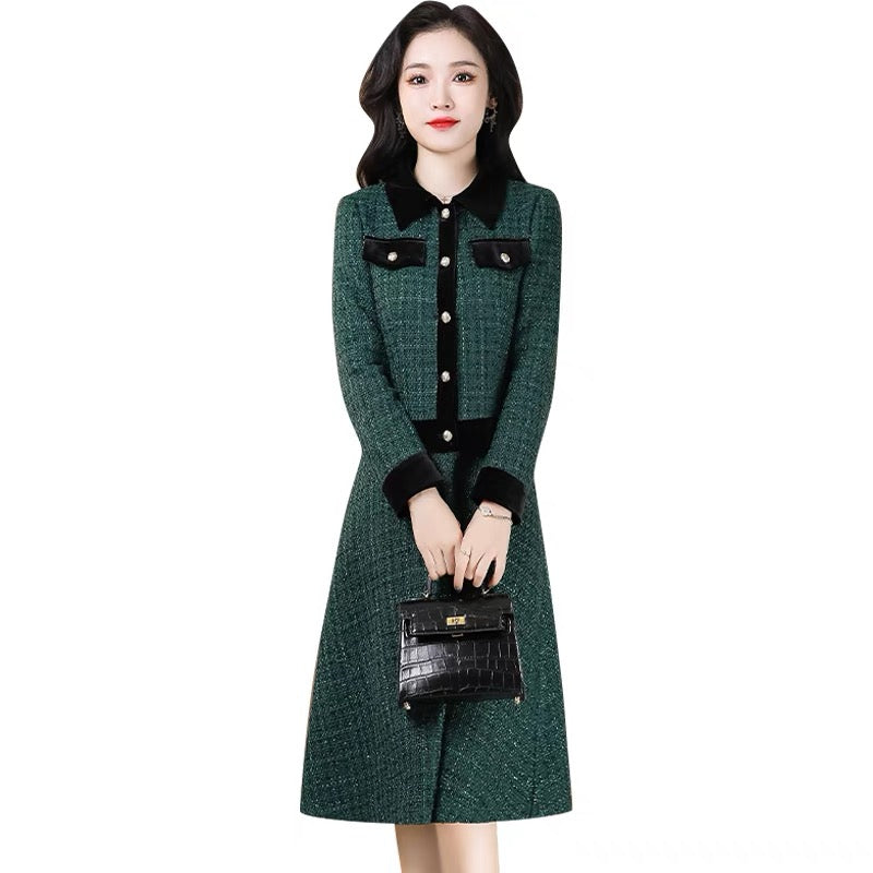 Xiaoxiangfeng suit dress for women autumn 2023 new style small socialite high-end dignified and elegant two-piece suit (S0415)