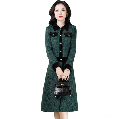 Xiaoxiangfeng suit dress for women autumn 2023 new style small socialite high-end dignified and elegant two-piece suit (S0415)