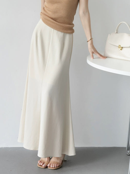 MZOMXO French elegant Hepburn style half-length fishtail skirt for women, high-end drape, slim high-waisted A-line hip-hugging long skirt