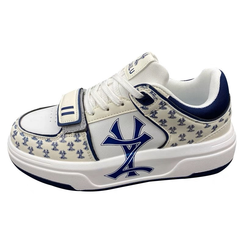 Heightened thick bottom ins style niche letter design bread shoes male ulzzang hit color retro trend sports shoes