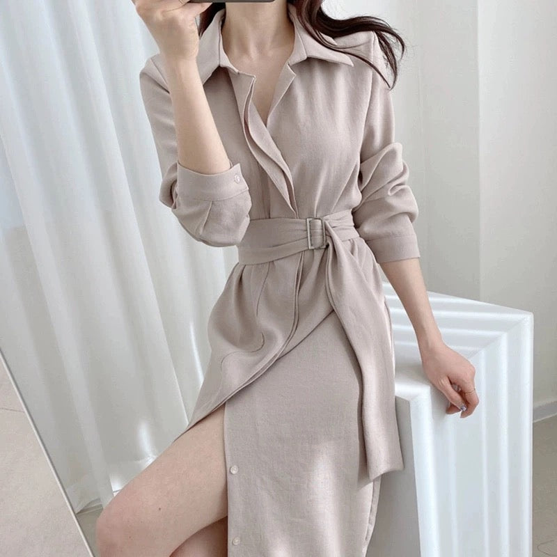 2023 New Early Autumn New High-end, Western Style Age-Reducing Goddess Fan Chulian Dress Long Waist Slimming Skirt