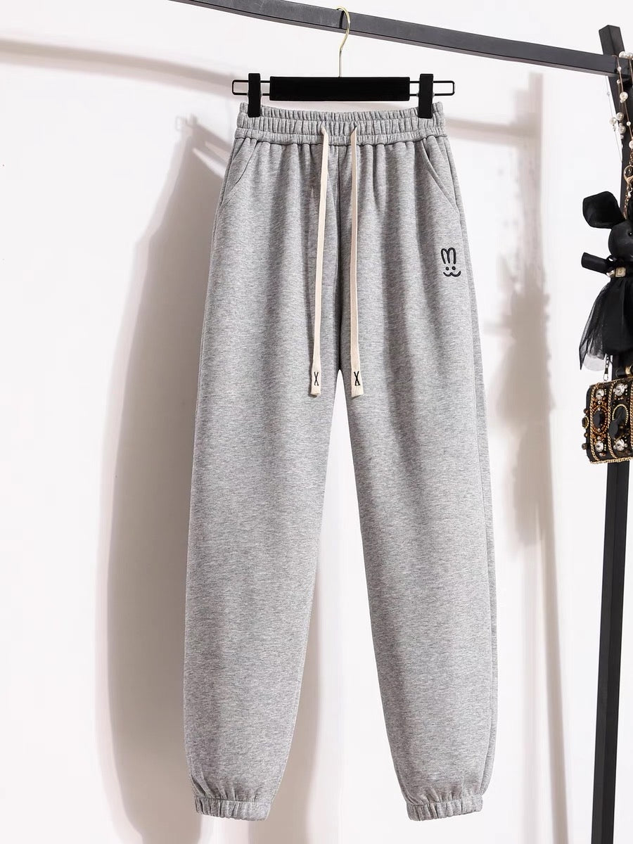Gray sweatpants for women in autumn and winter 2023 new loose large size and trendy brand leggings for small people, harem pants and sweatpants