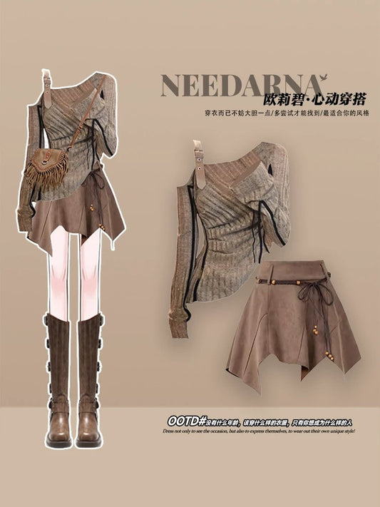 Maillard wears wasteland style dress women's clothing early autumn northwest travel wear small two-piece skirt