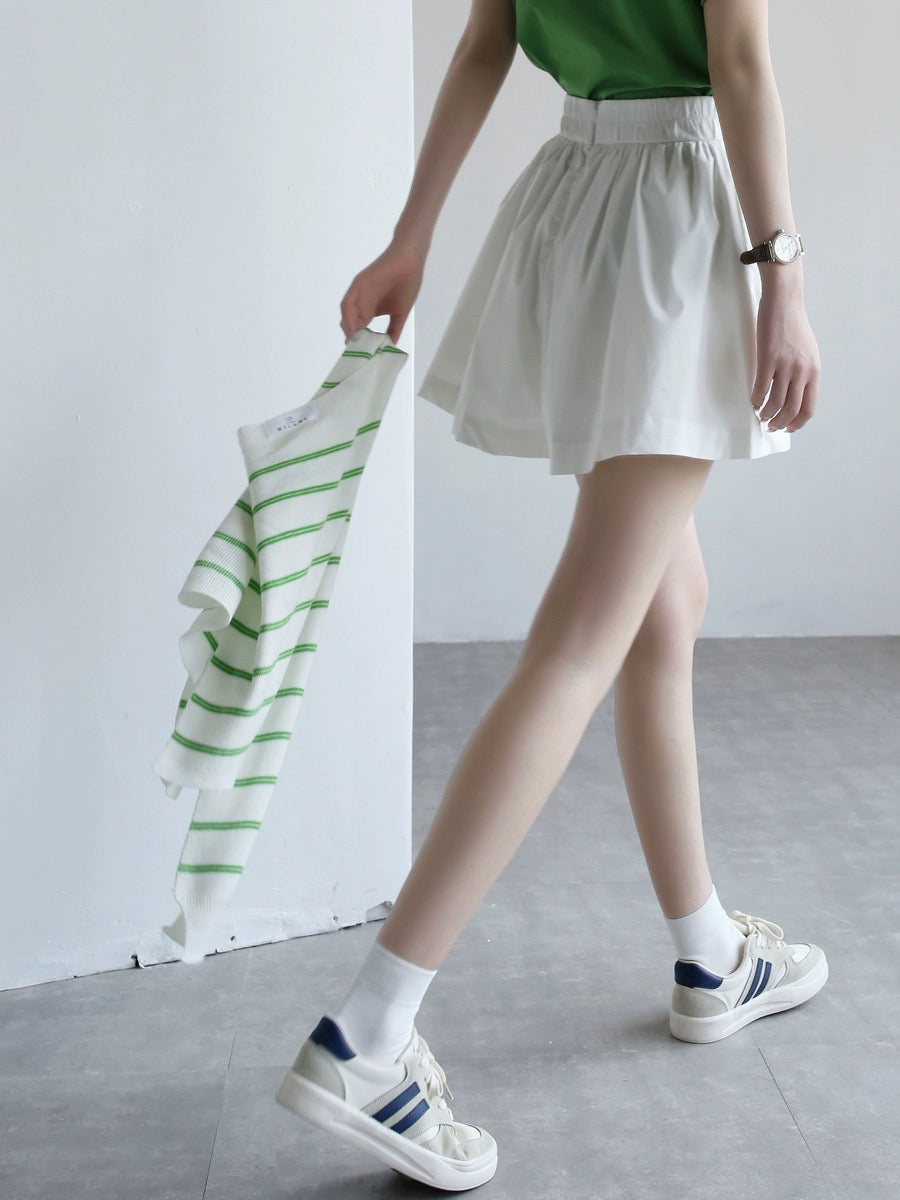 Warmo good version French bud design 2024 summer loose white wide-leg shorts women's casual culottes