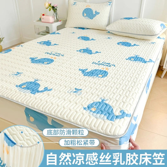 Ice silk latex cool mat three-piece set bed sheet summer bedspread single piece children baby air conditioning mat cool pad washable