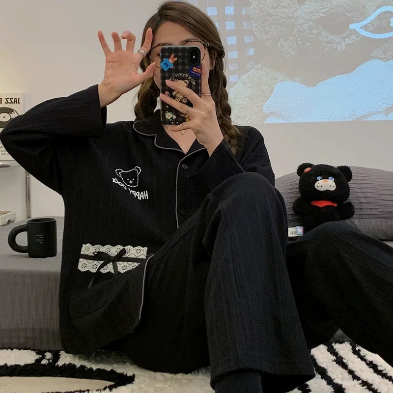 Pajamas for women Spring Autumn Winter Cotton Long Sleeve 2024 New Style Student Sweet and Cute Ladies Home Clothes Set